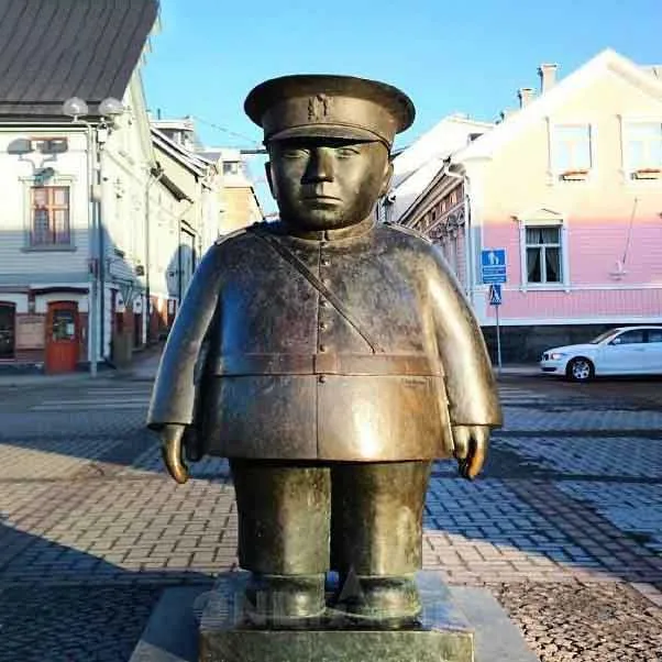 Bronze Fat Police Man Statue
