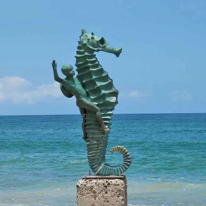 Life Size Bronze Hippocampus Statue For Sale