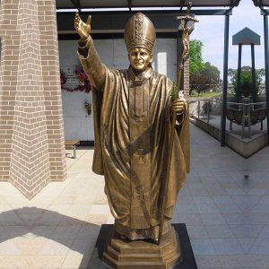 Outdoor Life Size Bronze Pope John Paul ii Statue Sculpture