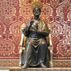 Saint Peter Statue Antique Bronze Rome Sculpture