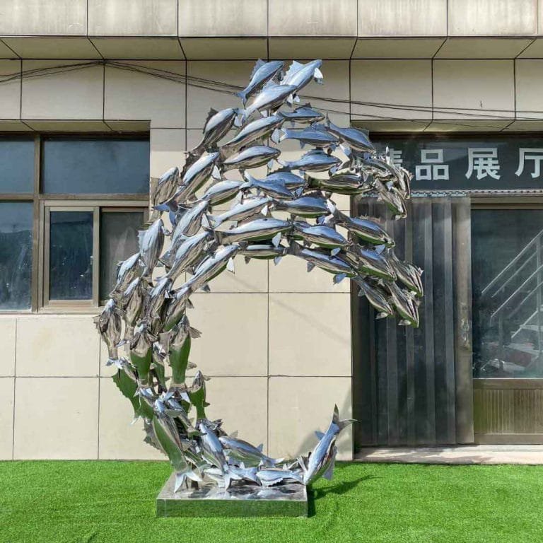 Stainless Steel Fish Sculpture Height 2.1m - salestatue