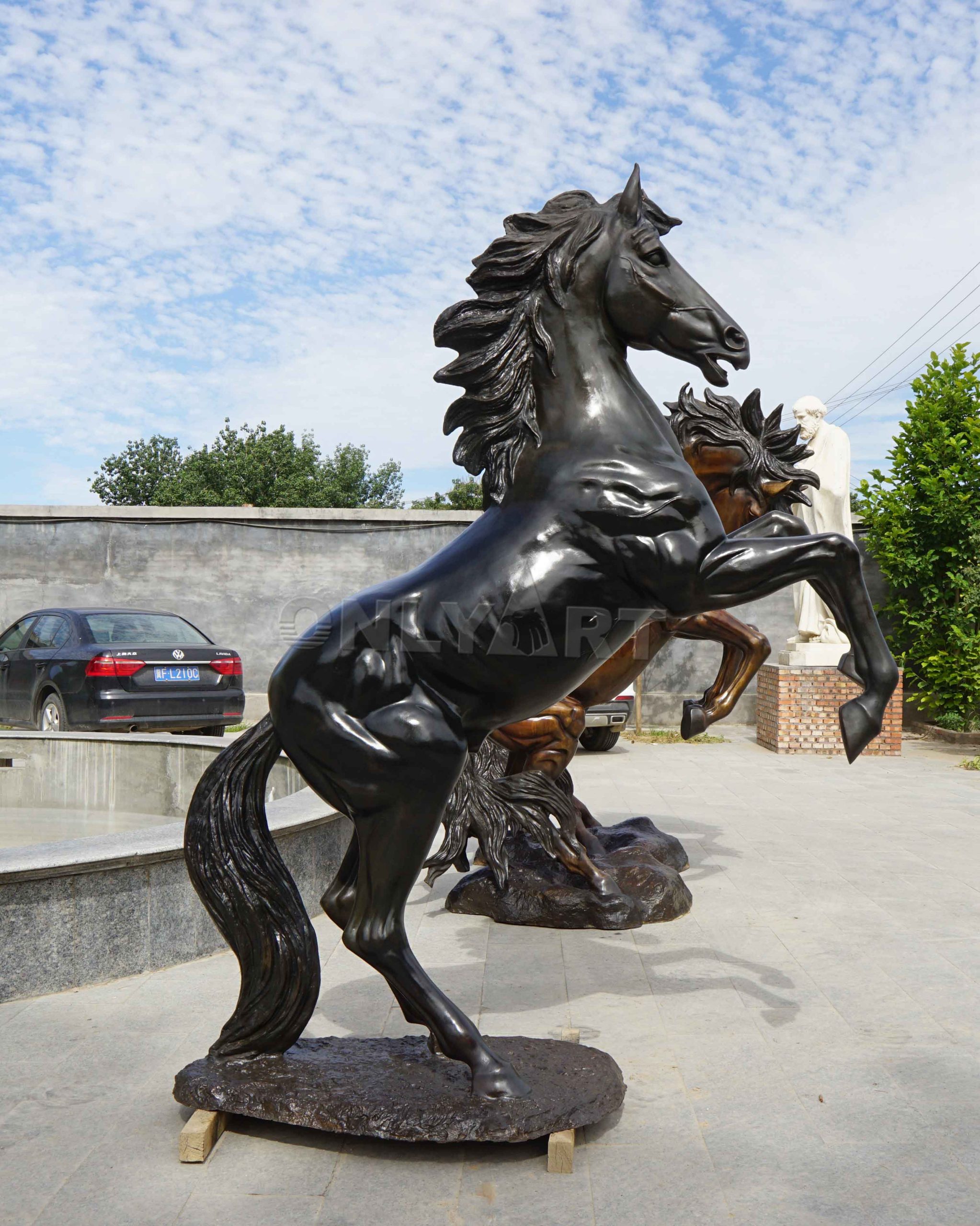 outdoor garden bronze life size horse sculpture