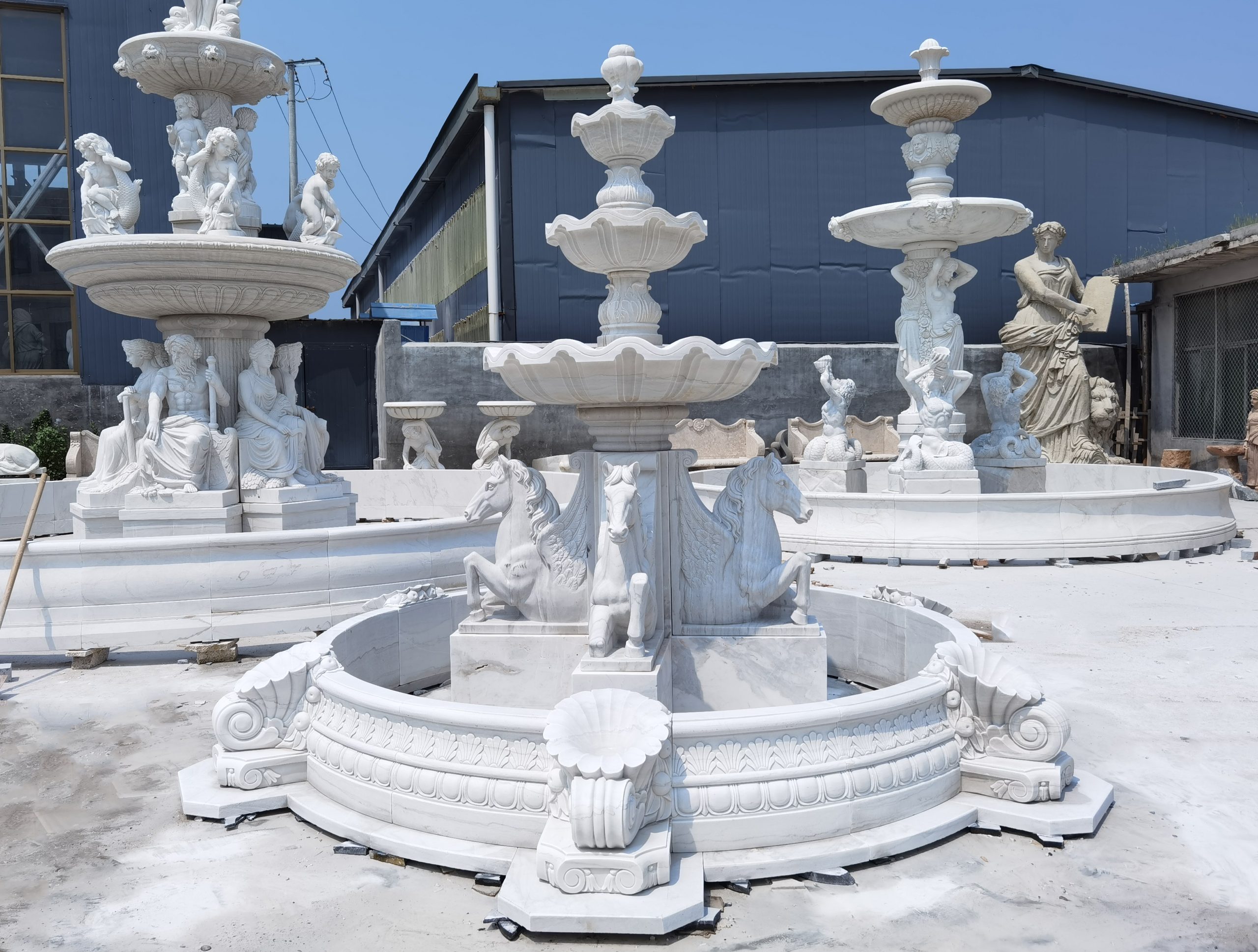 outdoor garden marble fountain sculpture