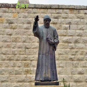 Custom Bronze Life Size St Charbel Statue For Sale