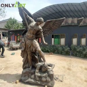 Custom Design Bronze Large Saint Michael Sculpture Archangel Statue