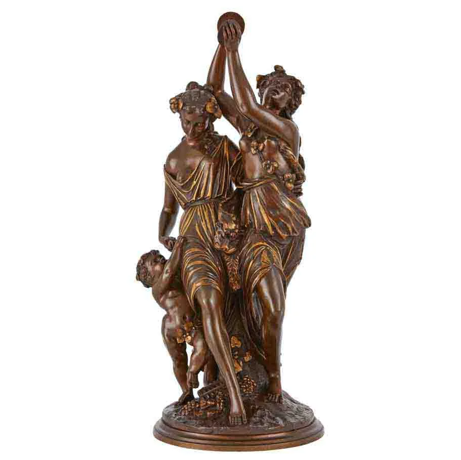 Group Dancers by S.Loveque Bronze Woman Statue