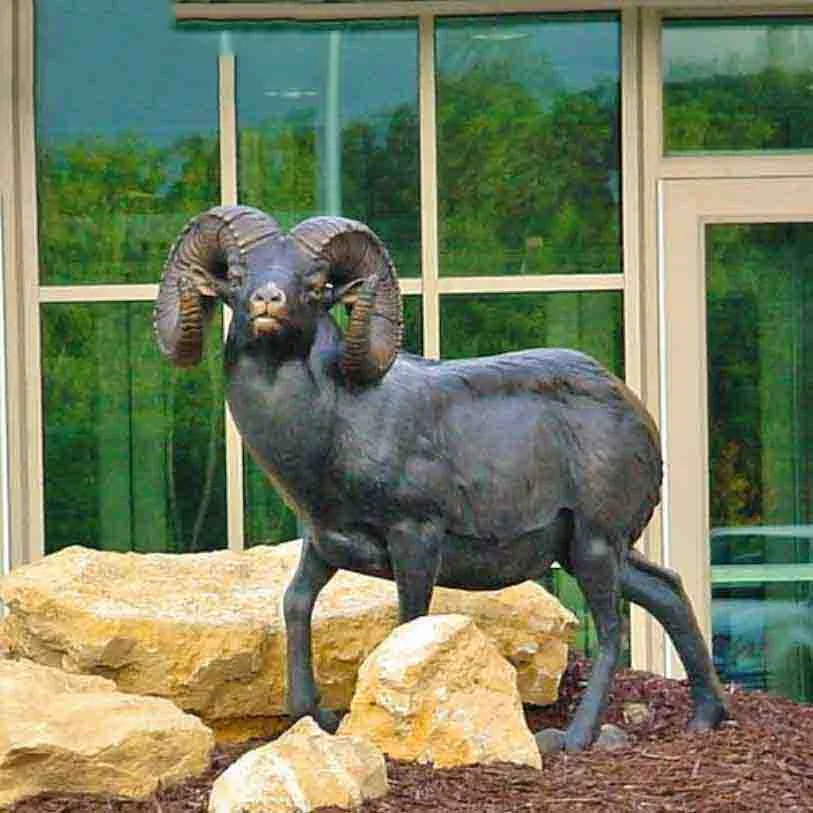 Large Bronze Ram Statue For Sale