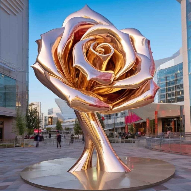 Custom 304 Stainless Steel Rose Garden Sculpture - salestatue