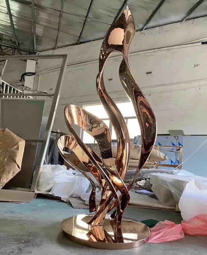 304 Stainless Steel Metal Abstract Sculpture Spraying Effect - salestatue