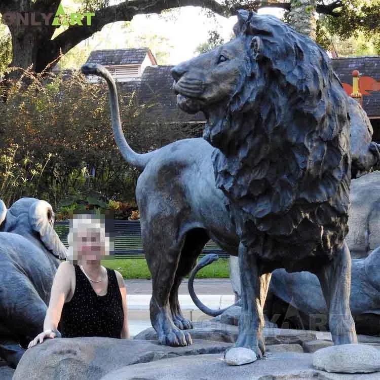 Lion Statue Outside House Outdoor Large Casting Copper