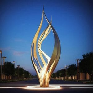 Large Outdoor Metal Sculptures With Light OAS LOM8