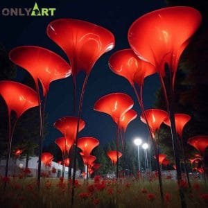 Morning Glory Flower Sculpture With Light OAS FS6