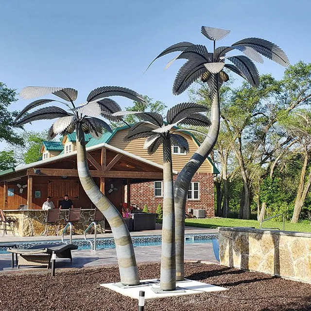 outdoor palm tree sculpture
