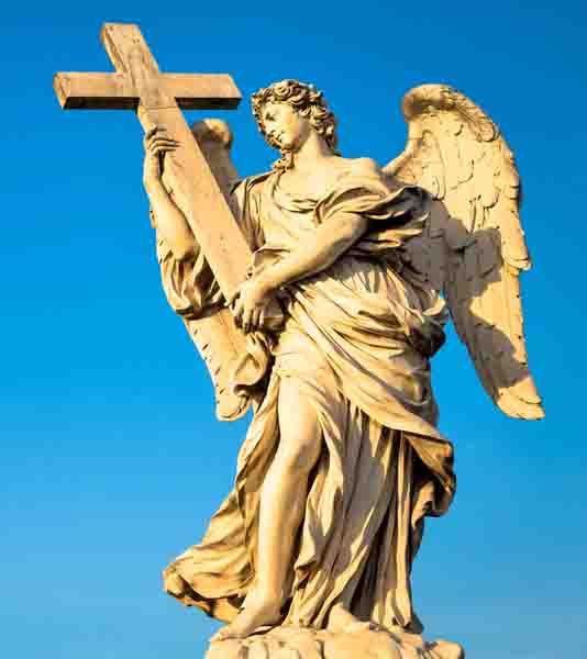 Catholic angel with cross