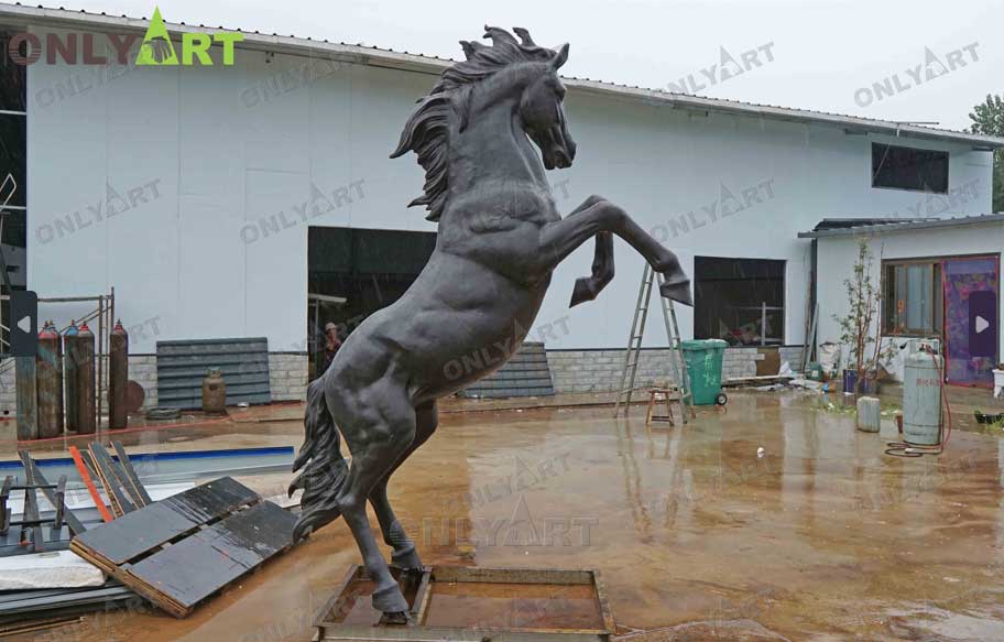 Life Size Jumping Horse Bronze Statue