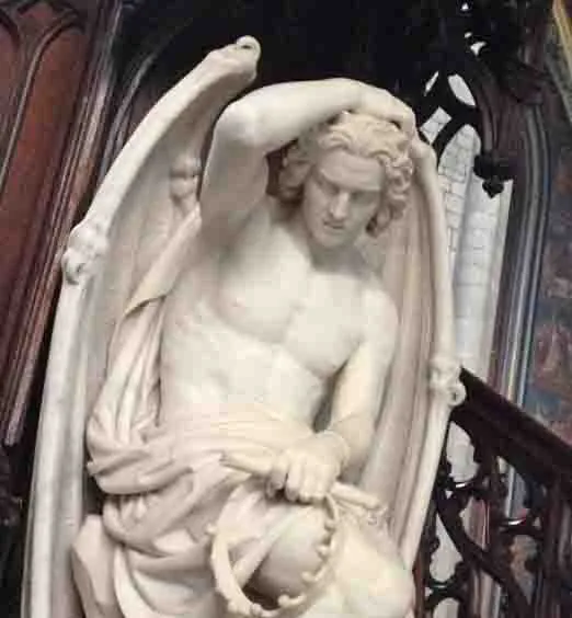 Religious Marble Lucifer Sculpture for Sale