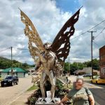 Stainless Steel Mothman Statue – West Virginia’s Legendary Specter