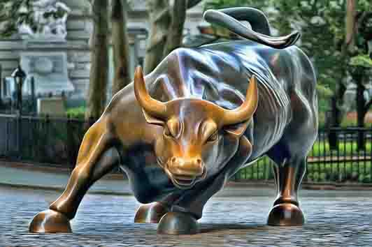 wall street statue bull Guangzhou China