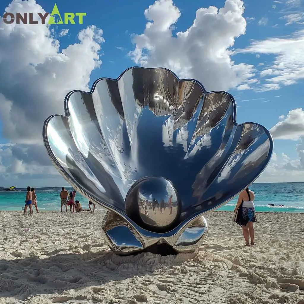 マーメイドShellカクテルオブジェ 4m Metal Shell Pearl Statue For Sale – salestatue