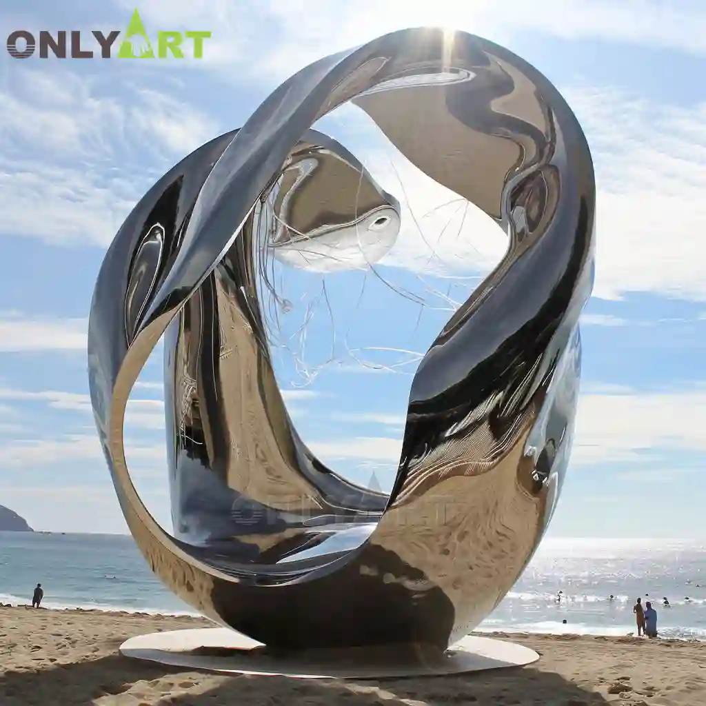 Outdoor Stainless Steel Sculpture August Open and Fusion