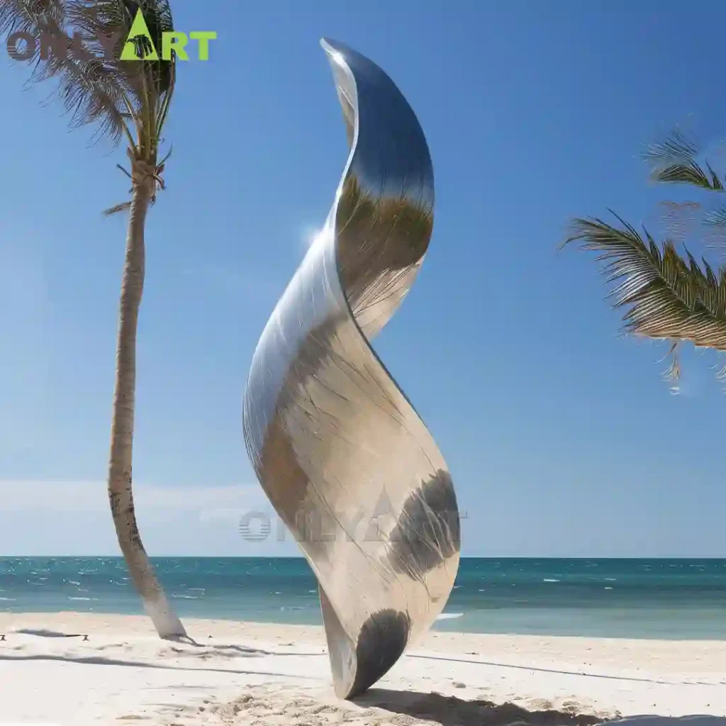 Polished Stainless Steel Sculpture September Autumn Elegance